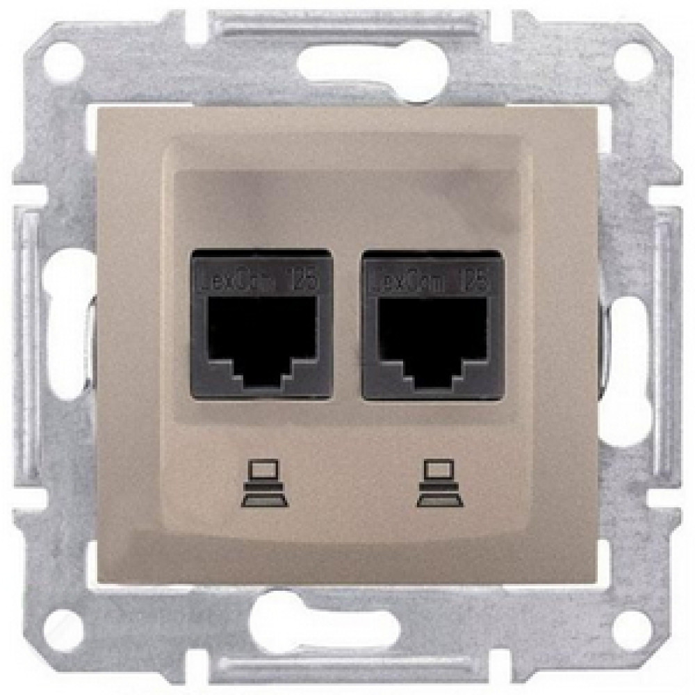 Розетка комп 'ютерна RJ45 cat5e UTP подвійна Schneider Electric Sedna Титан SDN4400168